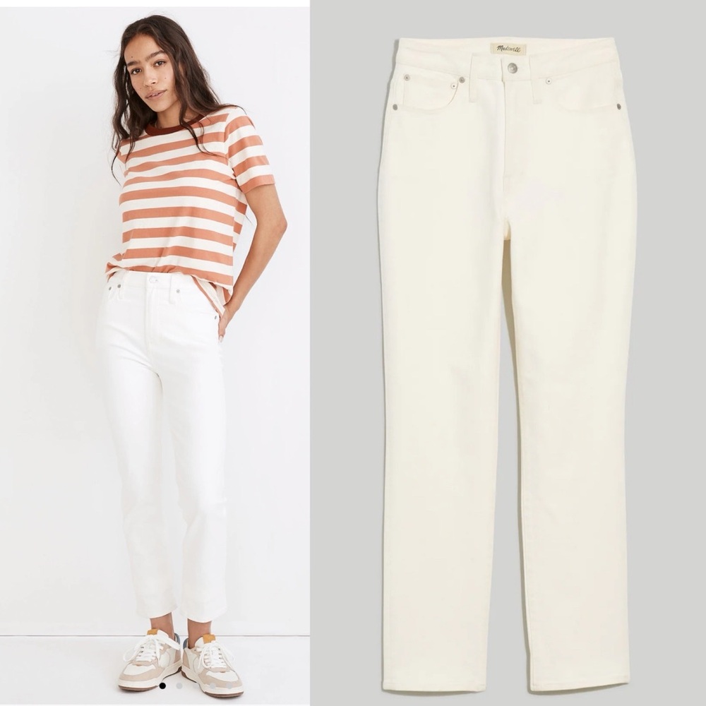 Madewell The Tall Curvy Perfect Vintage Jean Off White 30 T